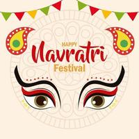 poster of happy navratri celebration vector