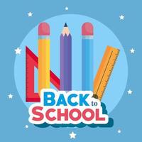 back to school banner with pencils and rules vector