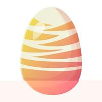 Cute realistic Easter egg painted with with abstract triangles Can be used as easter hunt element for web banners posters and web pages Stock vector illustration in cartoon style isolated on white background