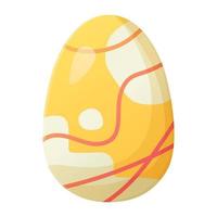 Cute realistic Easter egg painted with with abstract print Can be used as easter hunt element for web banners posters and web pages Stock vector illustration in cartoon style isolated on white background