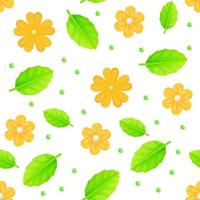 patrón transparente de flores de primavera de caléndula amarilla se puede utilizar como elemento de búsqueda de pascua para pancartas web, carteles y páginas web, ilustración vectorial de stock en estilo realista de dibujos animados vector