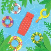 Top View of Swimming Pool on Summer vector