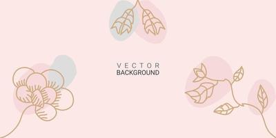 minimal abstract background in pastel color with flowers plant and tropical summer leaf vector