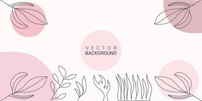 minimal abstract background with flowers plant and tropical summer leaf vector