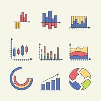 conjunto de vectores de gráfico de datos comerciales