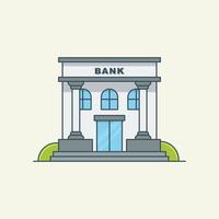 Bank building vector icon illustration