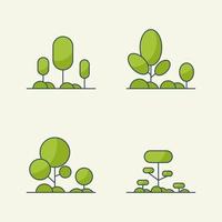 Forest elements vector icon set