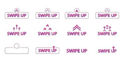 Swipe up Set of color swipe up icons vector