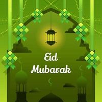 Ketupat on Eid Al Adha Background vector