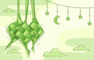 Uncooked Ketupat Background vector