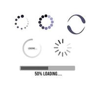 Different type of loading icon vector