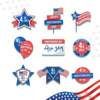 4 th of July Badge Set vector