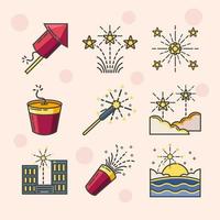 Simple Icon Fireworks Festival vector