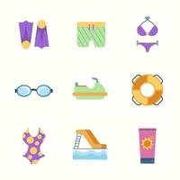 iconos de playa de verano vector