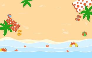 Seaside Summer Beach Top View vector