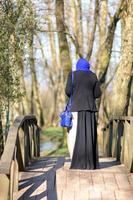 Muslim woman enjoying outdoor photo