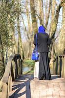 Muslim woman enjoying outdoor photo