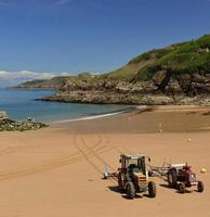 Greve de Lecq Harbour and Beach Jersey Reino Unido paisaje costero de primavera foto