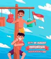 People Celebrating Indonesia Independence Day with Fun Games vector