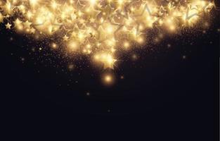 Star Shapes with Black and Gold Color Background vector