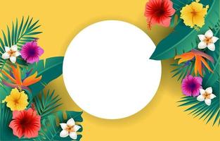 Summer Tropical Flowers Background vector