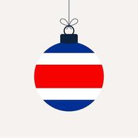 Christmas new year ball with costa rica flag vector