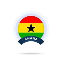 ghana national flag Circle button Icon vector