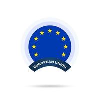 icono de botón de círculo de la bandera nacional de la unión europea vector
