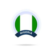 nigeria national flag Circle button Icon vector