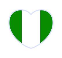 nigeria flag in a shape of heart vector