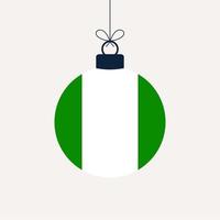 Christmas new year ball with nigeria flag vector