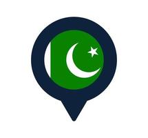 pakistan flag and map pointer icon vector