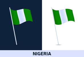 Nigeria vector bandera ondeando la bandera nacional