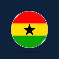 ghana national flag Circle button Icon vector