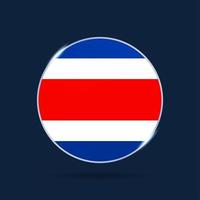 costa rica national flag Circle button Icon vector