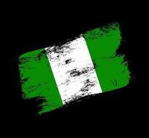 bandera de nigeria, grunge, cepillo, antecedentes vector