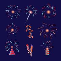 Colourful Firework Icon Collection vector