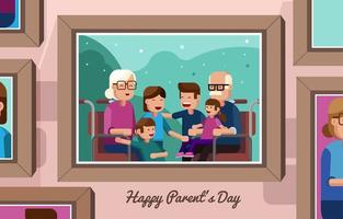 Portrait of Grand Parent and Grand Children Concept vector