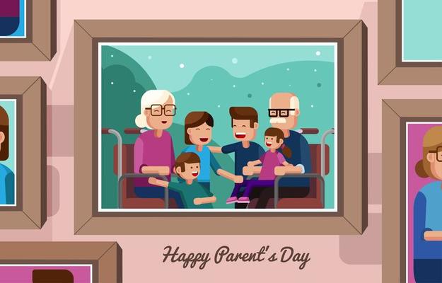 Portrait of Grand Parent and Grand Children Concept