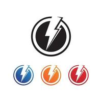 electric Vector lightning icon logo and symbols