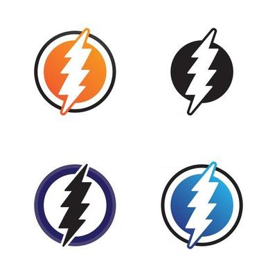 electric Vector lightning icon logo and symbols