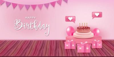 Happy bithday celebration background vector