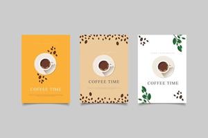 Template cover coffee time vector