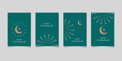 happy eid al fitr greeting card vector
