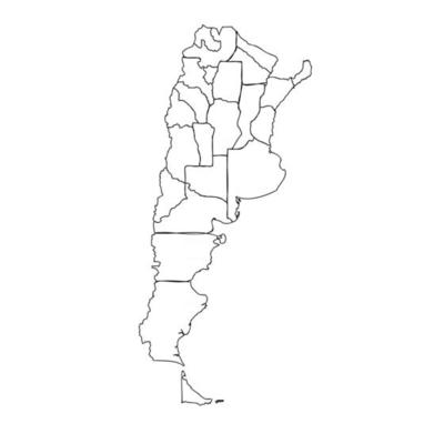 Doodle Map of Argentina With States