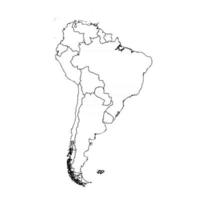 Doodle Map of South America With Countries vector