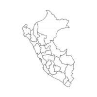 mapa de doodle de perú con estados vector