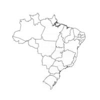 Doodle Map of Brazil With States vector