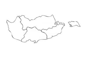 Doodle Map of Cyprus With States vector