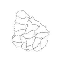 Doodle Map of Uruguay With States vector